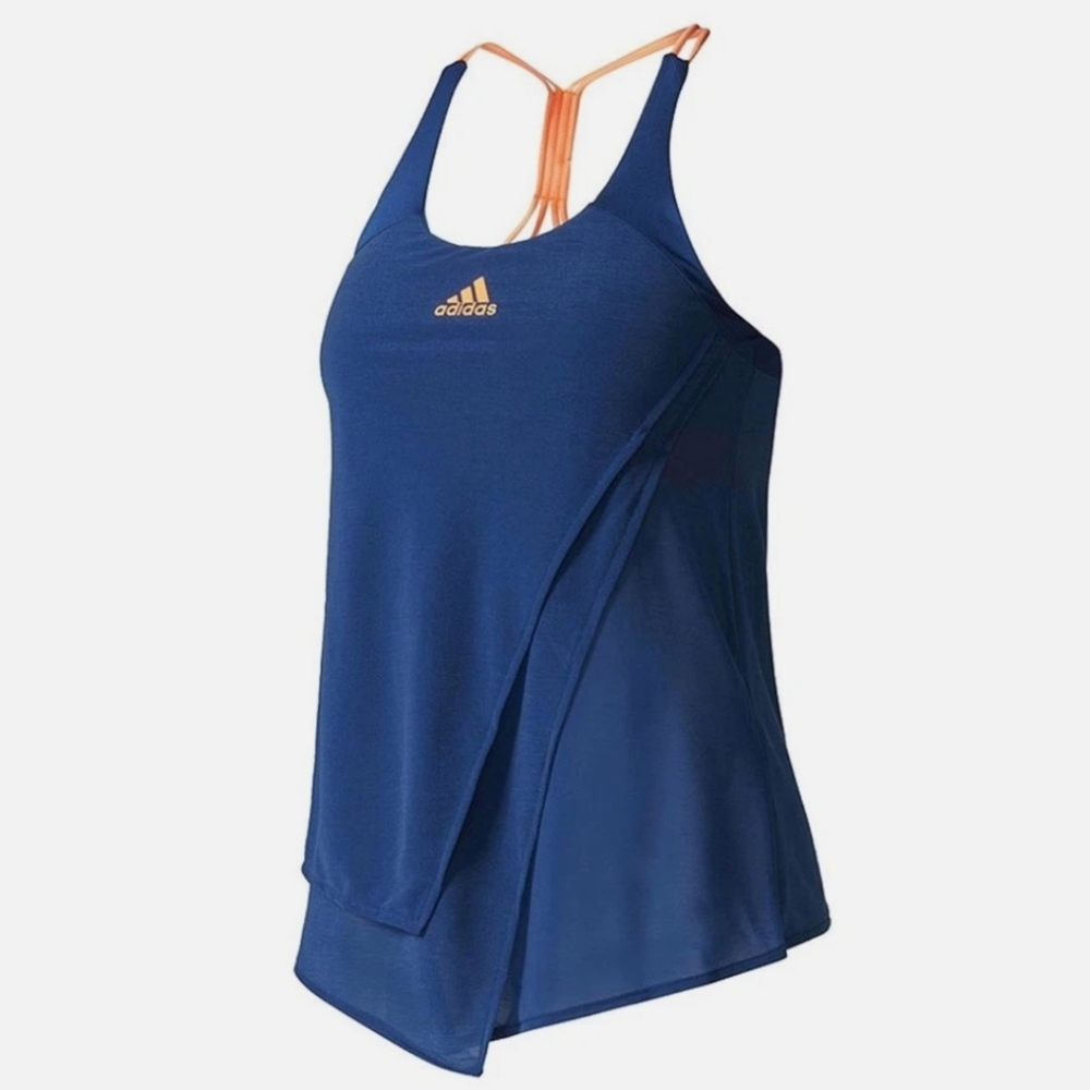 Adidas Blue Asymmetrical Sleeveless Tank Top